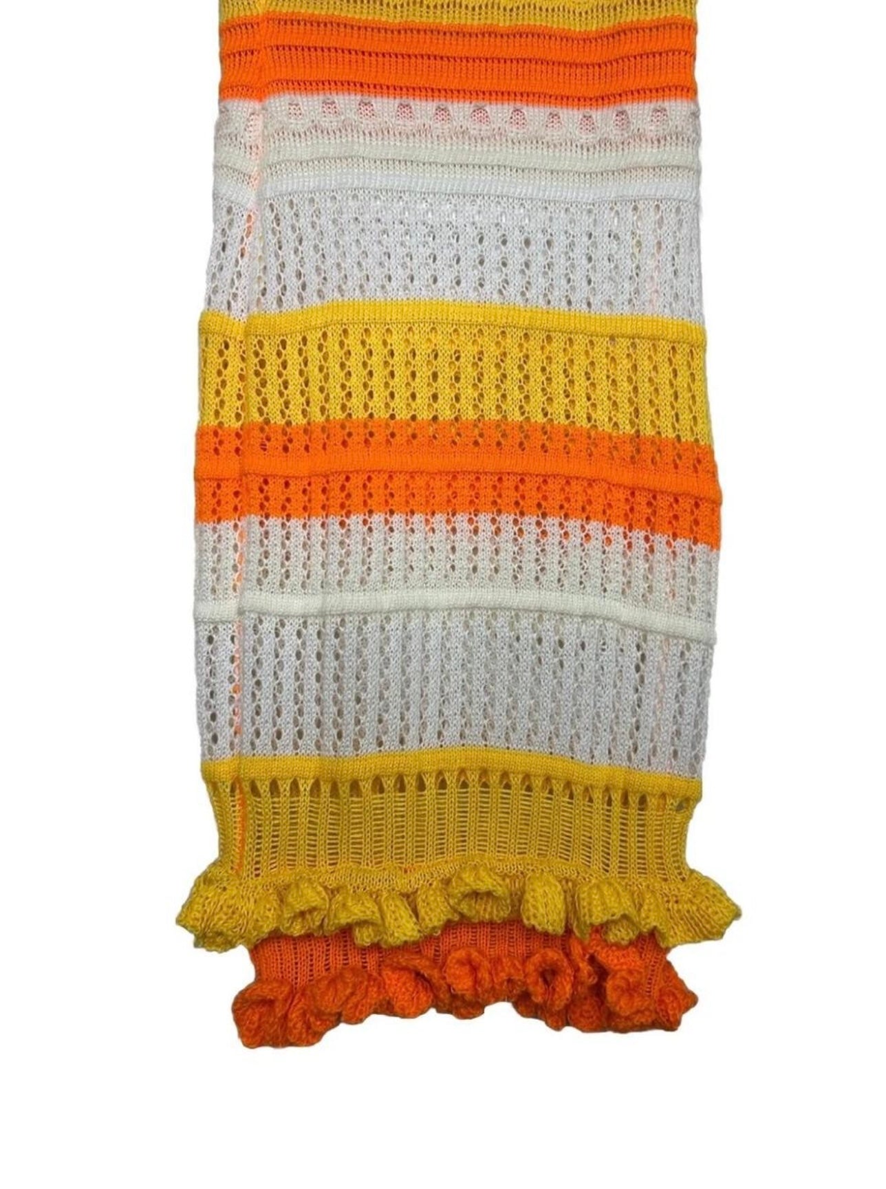 90's Y2K Crocheted Multi Colored 70s
Style Maxi Skirt Handmade S Bohemian Hippie