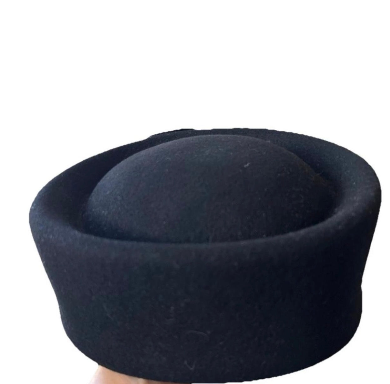 VTG Black Wool Rhinestone Baguette
Crystal Embellished Pill Box Hat Church Hat By B Michael One
Size