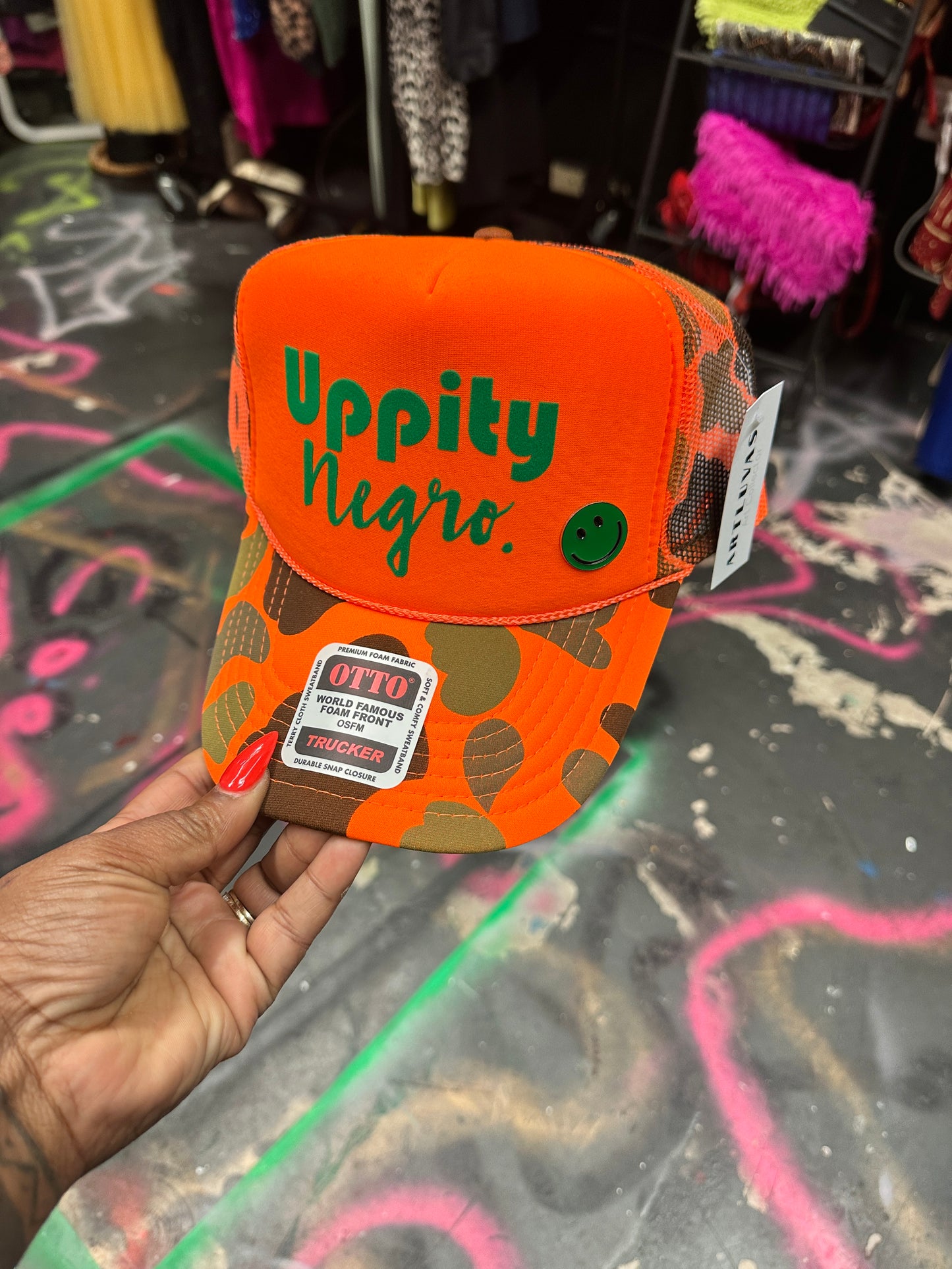 Camo Uppity Negro Trucker Hat