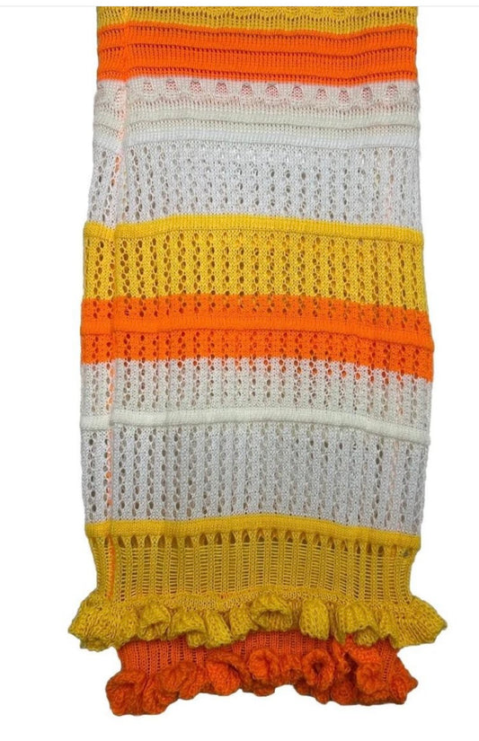 90's Y2K Crocheted Multi Colored 70s
Style Maxi Skirt Handmade S Bohemian Hippie